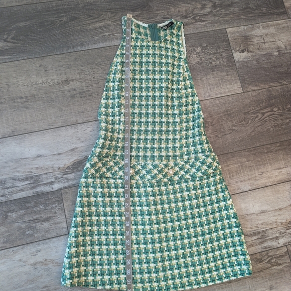 Zara Checkered Green and Cream Dress - Picture 10 of 10